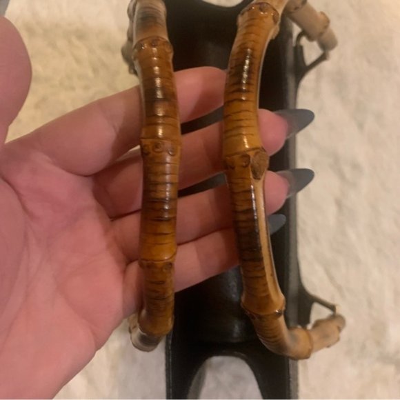 SOLD Gucci Vintage Princess Diana Bag Bamboo Handle Tote Black Leather - Picture 17 of 17